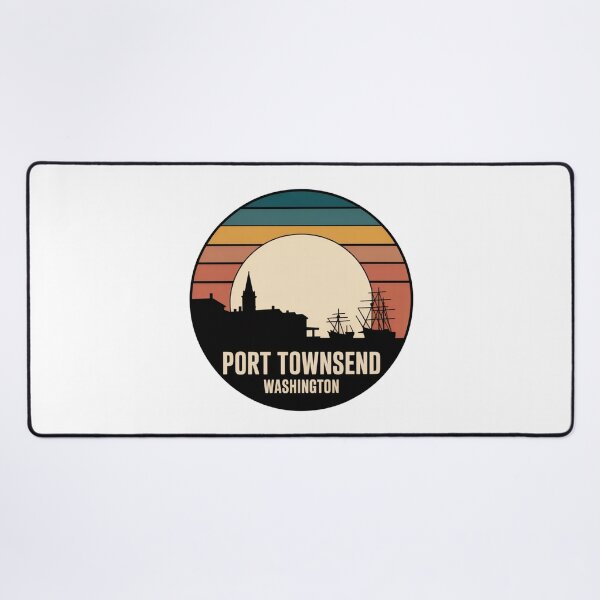 Item preview, Port Townsend Washington: Teal Mustard Sunset Nautical Badge designed and sold by CircinusStore.
