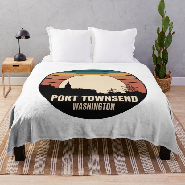 Item preview, Port Townsend Washington: Teal Mustard Sunset Nautical Badge designed and sold by CircinusStore.