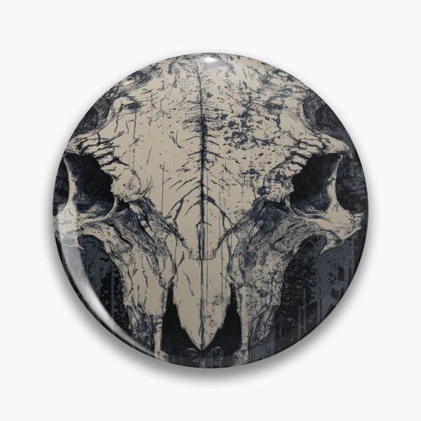 Item preview, Dark Horned Skull Grunge Art Macabre Occult designed and sold by NicolasGlowArt.