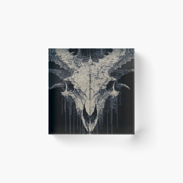 Item preview, Dark Horned Skull Grunge Art Macabre Occult designed and sold by NicolasGlowArt.