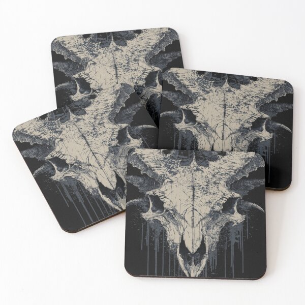 Item preview, Dark Horned Skull Grunge Art Macabre Occult designed and sold by NicolasGlowArt.
