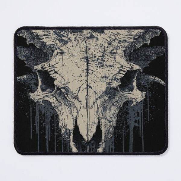 Item preview, Dark Horned Skull Grunge Art Macabre Occult designed and sold by NicolasGlowArt.
