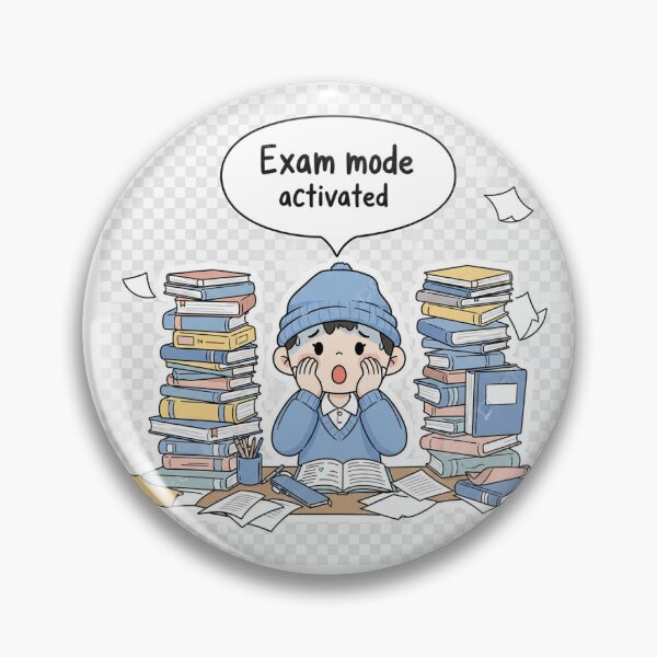Item preview, Exam Mode Activated Sticker, Student Stress Meme, Study Panic Design designed and sold by CozyCramStudio.
