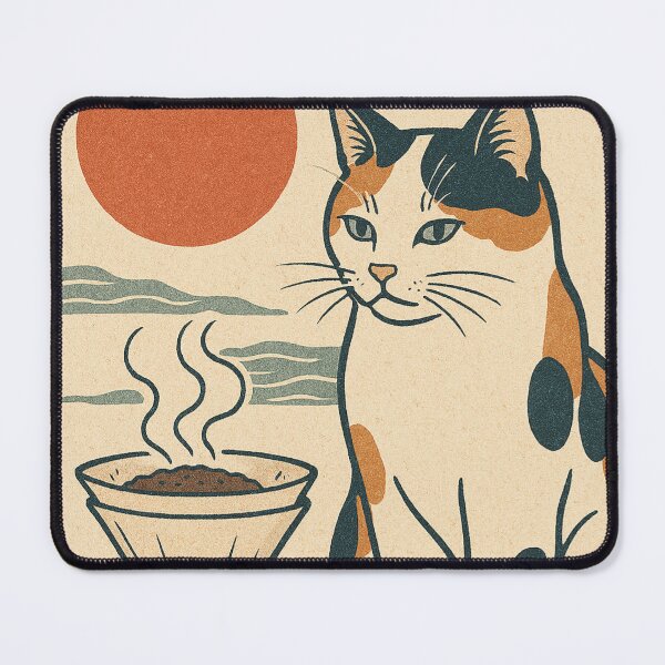 Item preview, Retro Japanese Coffee Cat - Ukiyo-e Aesthetic designed and sold by FSilk.