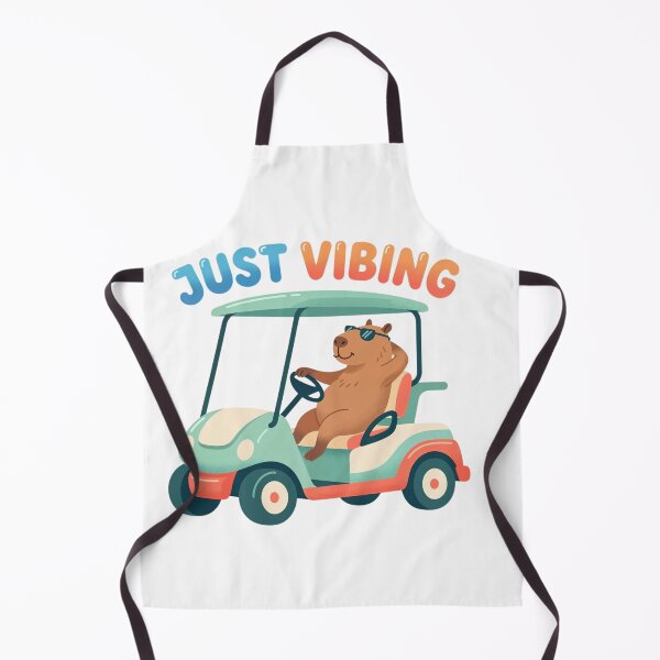 Item preview, Just Vibing Capybara Golf Cart Funny Chill Animal Aesthetic Cartoon Design designed and sold by Anastasiia Yurevych.