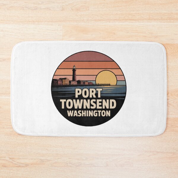 Item preview, Port Townsend Washington: Retro Sunset Lighthouse Waterfront Badge designed and sold by CircinusStore.