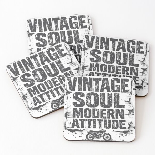 Item preview, Bold black-and-white graphic blending vintage soul and modern attitude with a distressed motorcycle silhouette, halftone texture and grunge typography designed and sold by Dejbar.