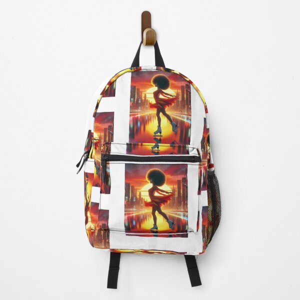 Item preview, Golden Horizon Queen – Afrofuturist Ice Skater at Sunset designed and sold by Lucienne Reimagined.