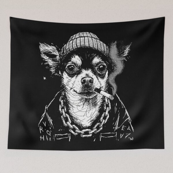 Item preview, Dog Smoking Cigarette Funny Chihuahua Mafia Meme  designed and sold by will freed18.