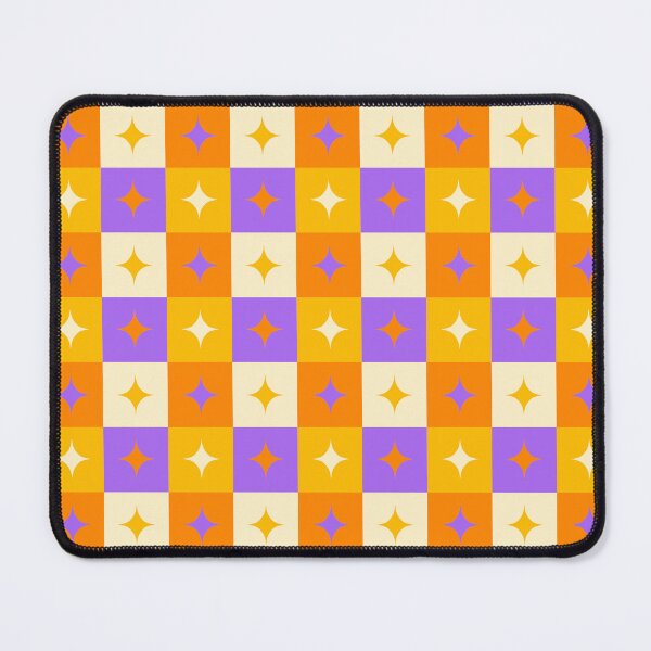 Item preview, Purple and Orange Starry Checkered Pattern designed and sold by The Innocent Ghost Project.