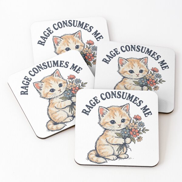 Item preview, Rage Consumes Me Funny Cute Cat Meme Floral designed and sold by will freed18.