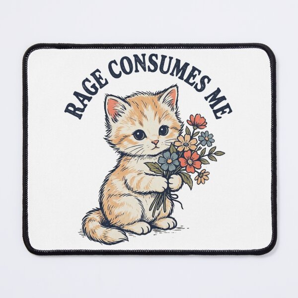 Item preview, Rage Consumes Me Funny Cute Cat Meme Floral designed and sold by will freed18.