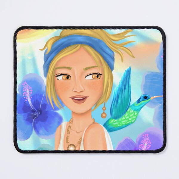 Item preview, Free Spirit Woman with Hummingbird designed and sold by Medilludesign.