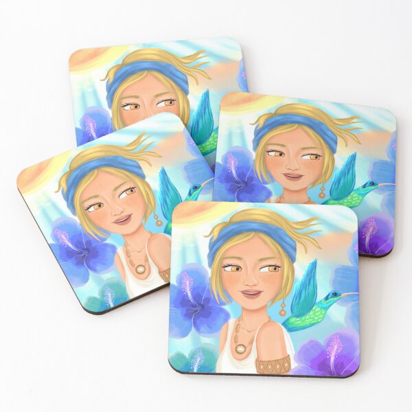 Item preview, Free Spirit Woman with Hummingbird designed and sold by Medilludesign.