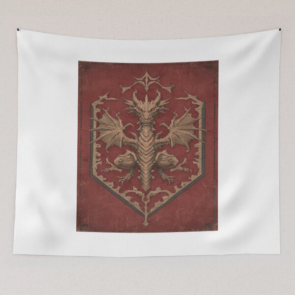 Item preview, Ancient Dragon Shield Emblem Fantasy Art designed and sold by NicolasGlowArt.