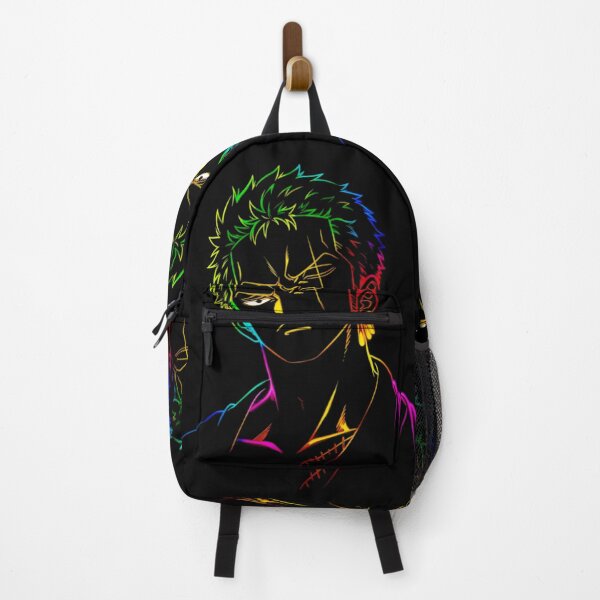 Artikelvorschau, Zoro – Neon-Anime-Gesichtsumriss – Farbenfrohes Glitch-Ästhetik-Porträt entworfen und verkauft von Dyan4.