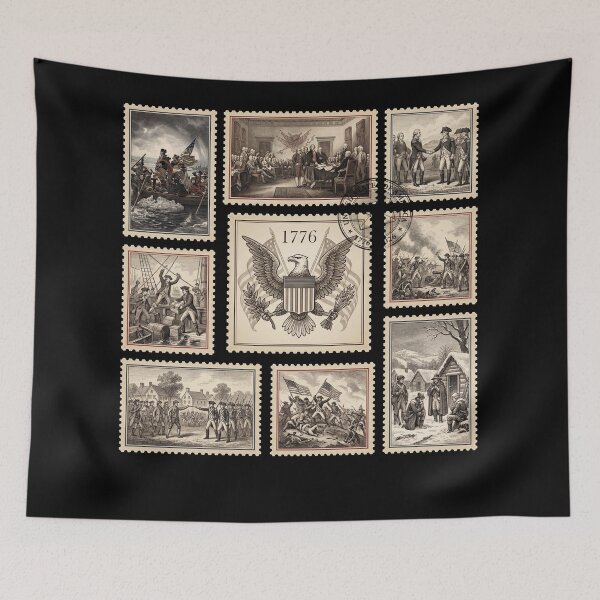 Item preview, Historic USA Independence 1776 Freedom Moments in Vintage Stamp Style  designed and sold by will freed18.