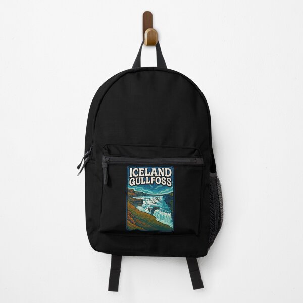 Item preview, Gullfoss Iceland Waterfall Retro Travel designed and sold by TomFrontierArt.