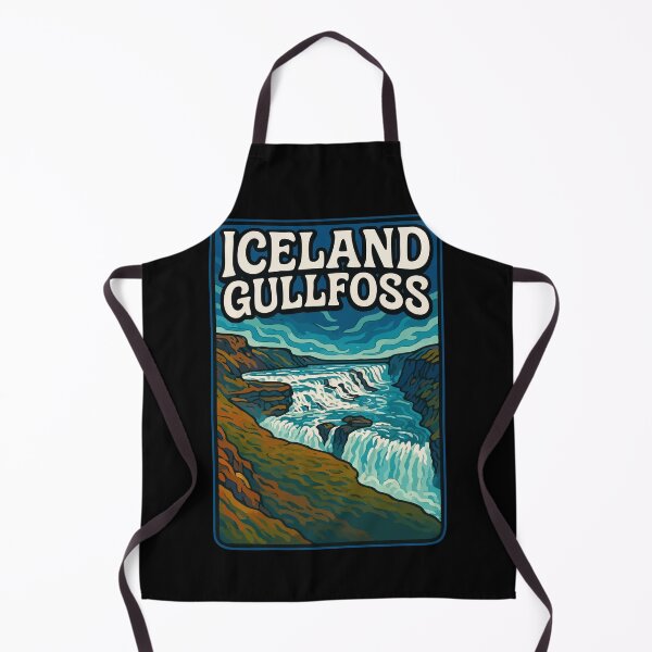 Item preview, Gullfoss Iceland Waterfall Retro Travel designed and sold by TomFrontierArt.