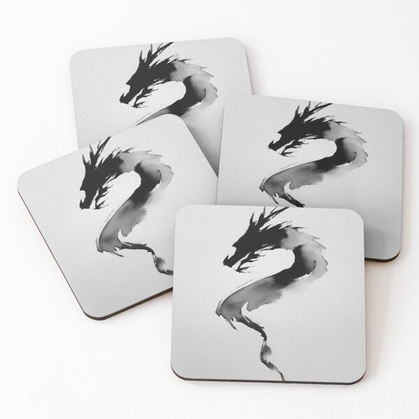 Item preview, Minimalist Ink Wash Dragon Art designed and sold by NicolasGlowArt.