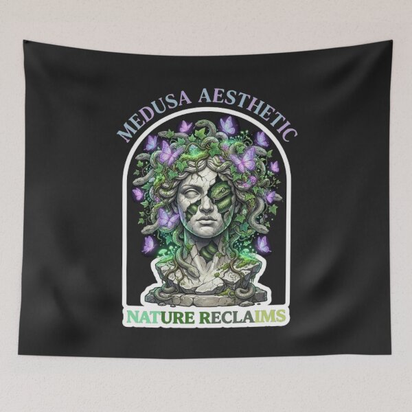 Item preview, Nature Reclaims: Medusa Aesthetic - Surreal Greek Statue & Botanical Magic designed and sold by ArtisticlyVibes.