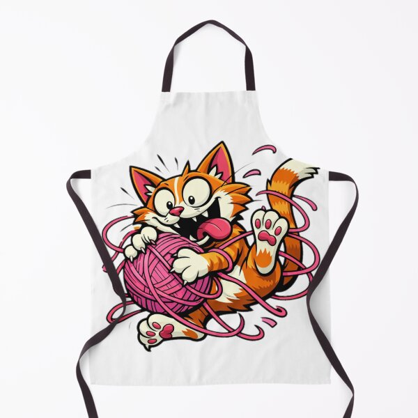 Item preview, Playful Ginger Cat Tangled in Pink Yarn Ball designed and sold by 216031.