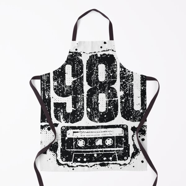 Item preview, Bold distressed 1980 graphic featuring a vintage cassette tape in black grunge texture, evoking 80s music nostalgia, analog recordings, designed and sold by Dejbar.