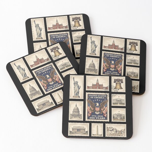 Item preview, 250 Years of Freedom Retro American Landmarks Stamp Collection (1776–2026)  designed and sold by will freed18.