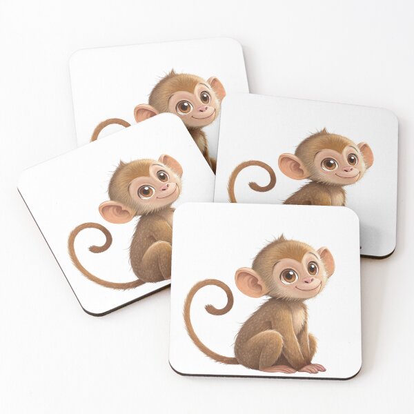 Item preview, Cute Baby Monkey Safari Nursery Wall Art designed and sold by BastiStudio.
