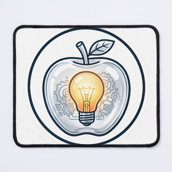 Item preview, Steampunk Apple Idea - Mechanical Gears and Light Bulb Art designed and sold by AlanyaArtX.