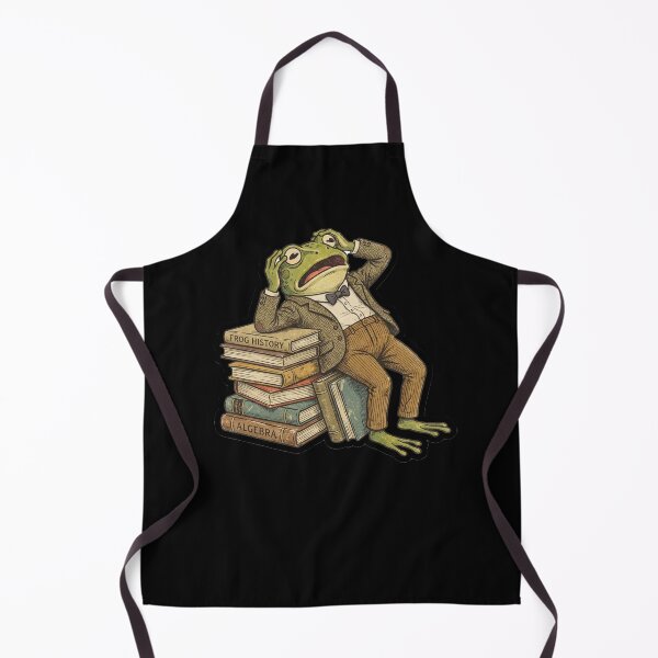 Item preview, Stressed Frog Scholar with Books – Funny Vintage Academic Animal Design designed and sold by timizar.