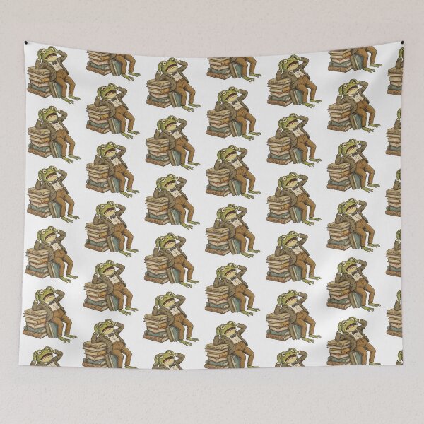 Item preview, Stressed Frog Scholar with Books – Funny Vintage Academic Animal Design designed and sold by timizar.