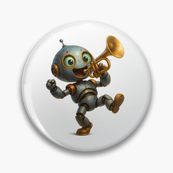 Item preview, Happy Robot Playing Trumpet designed and sold by Yomere.