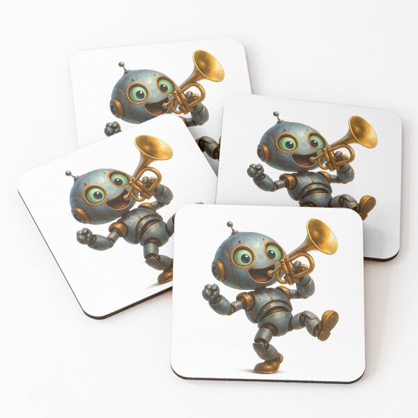 Item preview, Happy Robot Playing Trumpet designed and sold by Yomere.