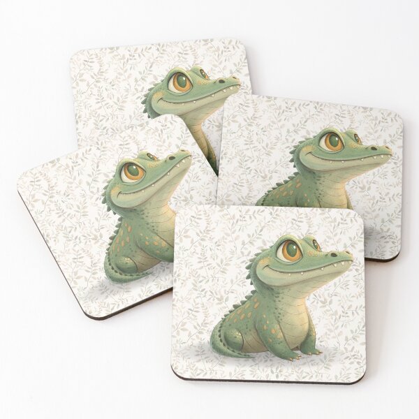 Item preview, Cute Baby Crocodile Safari Nursery Wall Art designed and sold by BastiStudio.