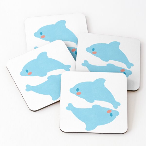 Item preview, Blue dolphins, minimalist kawaii style. designed and sold by geekmania48.