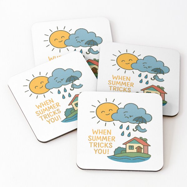 Item preview, When Summer Tricks You– Funny Weather Sun Rain Cartoon Humor Design designed and sold by Globalcitytees.