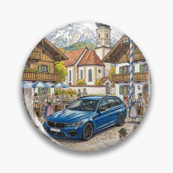 Item preview, Artistic Watercolor Of Car In The Alps designed and sold by RevUpDesign.