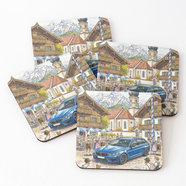 Item preview, Artistic Watercolor Of Car In The Alps designed and sold by RevUpDesign.