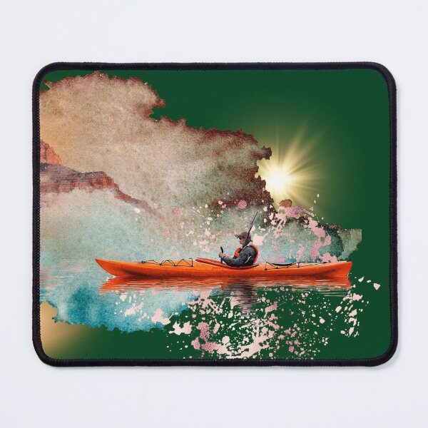 Item preview, Sunset Kayak Lake Adventure – Autumn Landscape Reflection Art, Serene Nature Travel Illustration, Aesthetic Outdoor Scene designed and sold by ChenEngEng.