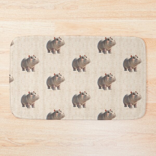 Item preview, Cute Baby Hippo Safari Nursery Wall Art designed and sold by BastiStudio.