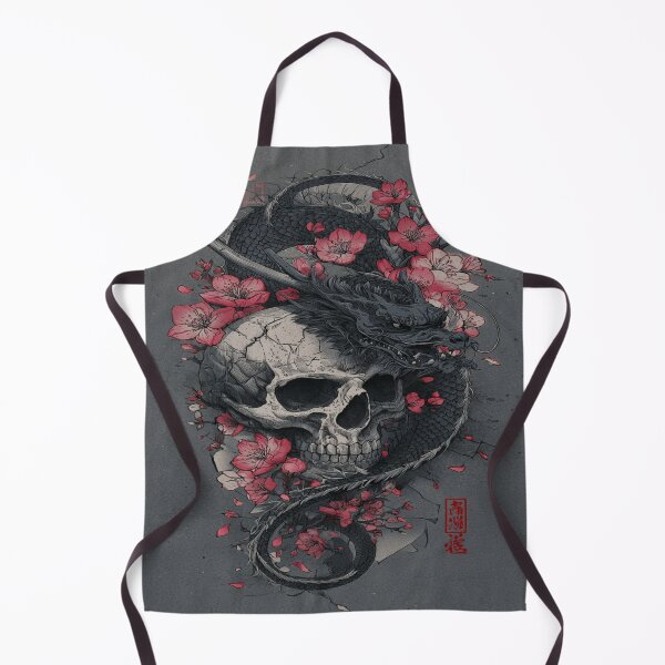 Item preview, Japanese Dragon Skull Cherry Blossom Art designed and sold by NicolasGlowArt.