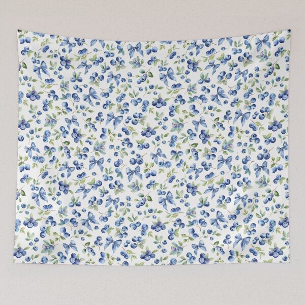 Item preview, Coquette Blueberry Bows Ribbon Aesthetic Cute Pastel Pattern designed and sold by UtArt.