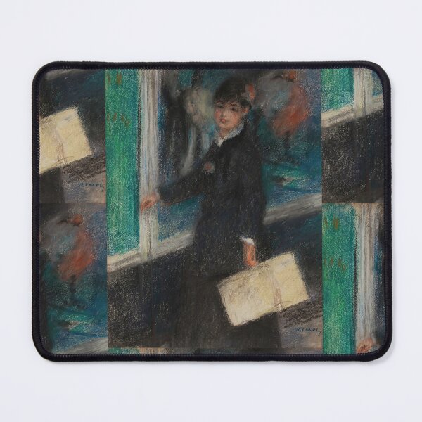 Item preview, The Milliner by Pierre-Auguste Renoir: Moody Impressionist Portrait Poster designed and sold by artofuniverse.