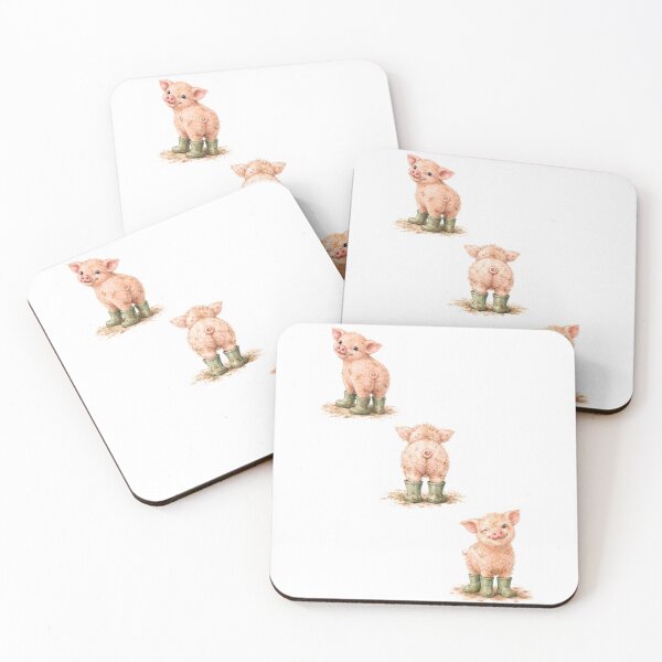Item preview, Cheeky Piglet in Wellies – Rustic Farm Watercolour Print Set designed and sold by IODesigns.