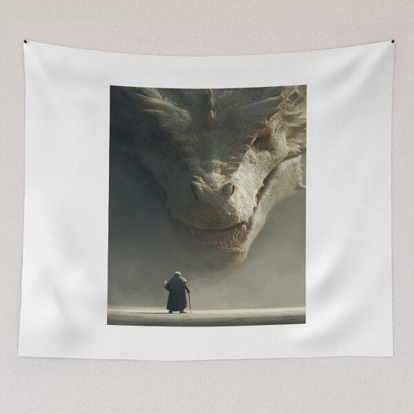 Item preview, Knight Facing Giant Dragon Epic Fantasy Art designed and sold by NicolasGlowArt.