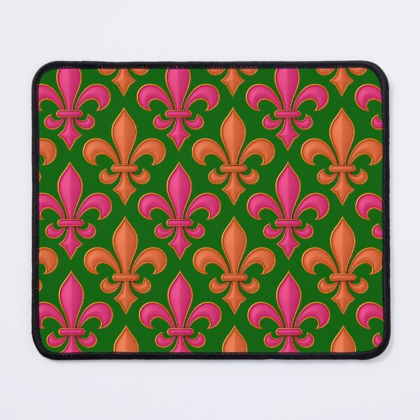 Item preview, Green Orange Pink Fleur-de-lis Design designed and sold by PatternTitan.