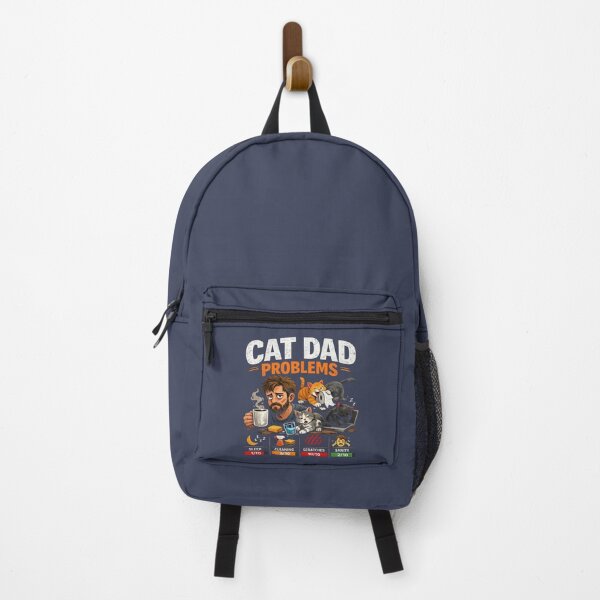 Item preview, Cat Dad Problems – Funny Cat Lover Gift – Coffee Chaos Cartoon Design designed and sold by JVDesignsShop.