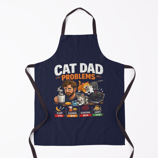 Item preview, Cat Dad Problems – Funny Cat Lover Gift – Coffee Chaos Cartoon Design designed and sold by JVDesignsShop.
