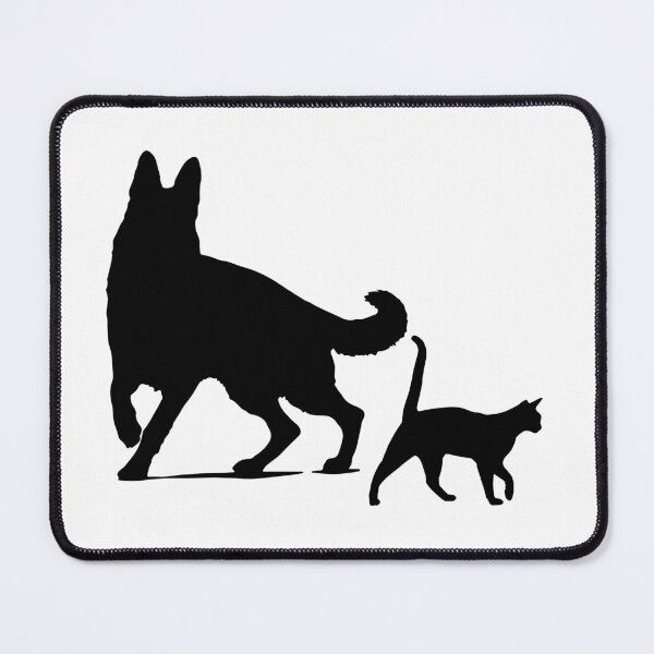 Item preview, cat and dog, black design, shadow of cat and dog. designed and sold by geekmania48.